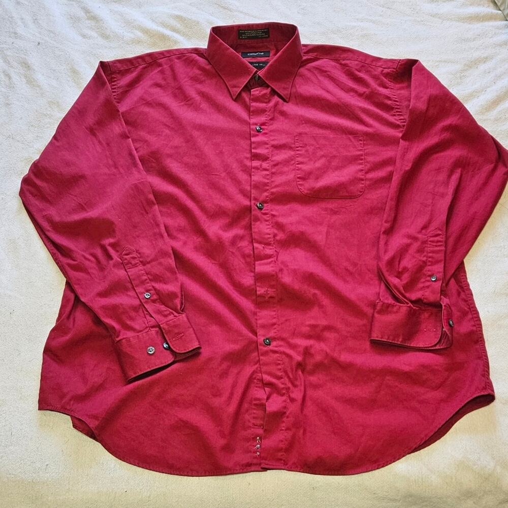 XXL Claiborne men's red long sleeved button-down dress shirt, great shape